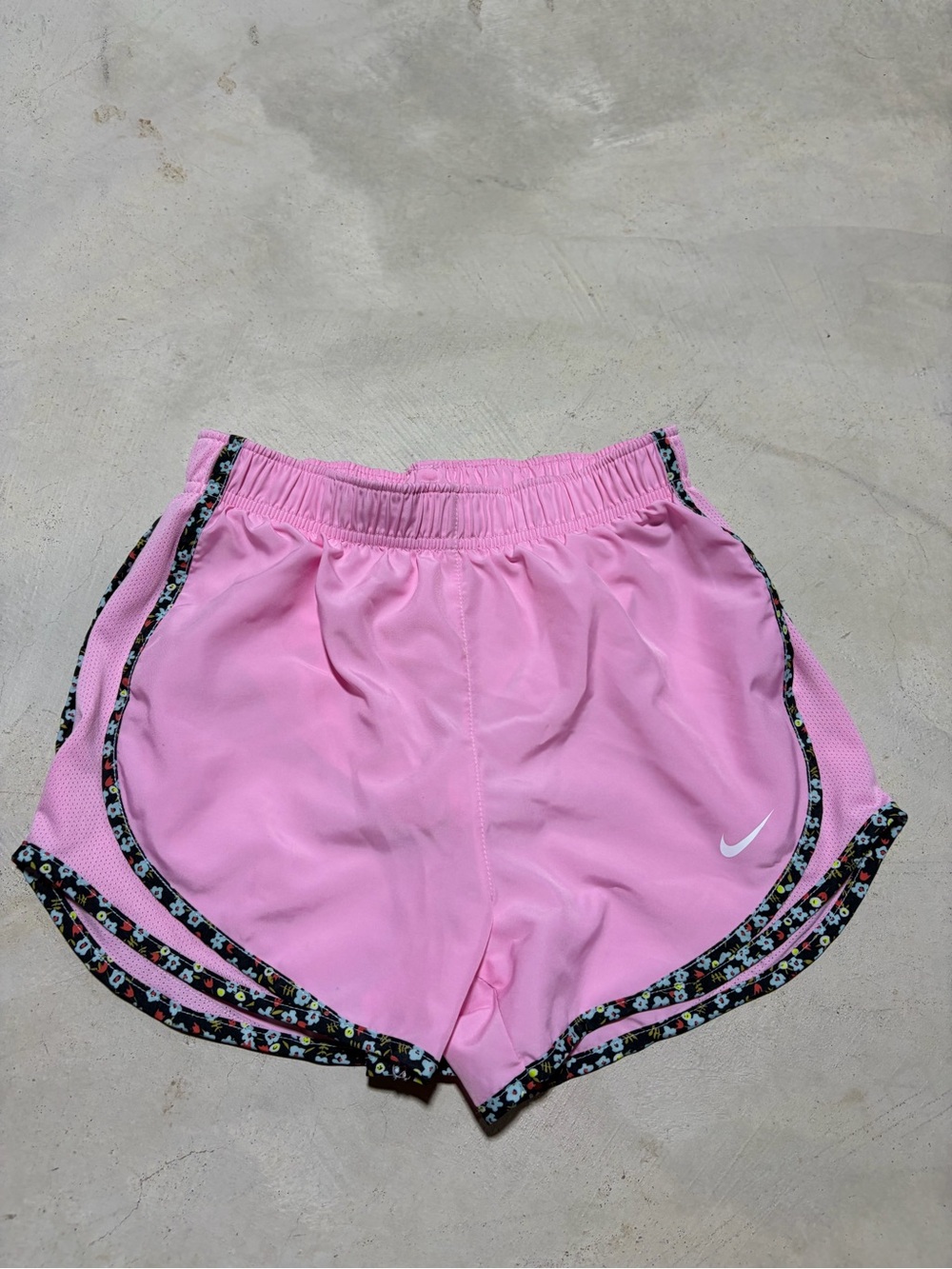 Nike Pink Women's Athletic Shorts with Floral Edge Trim XS